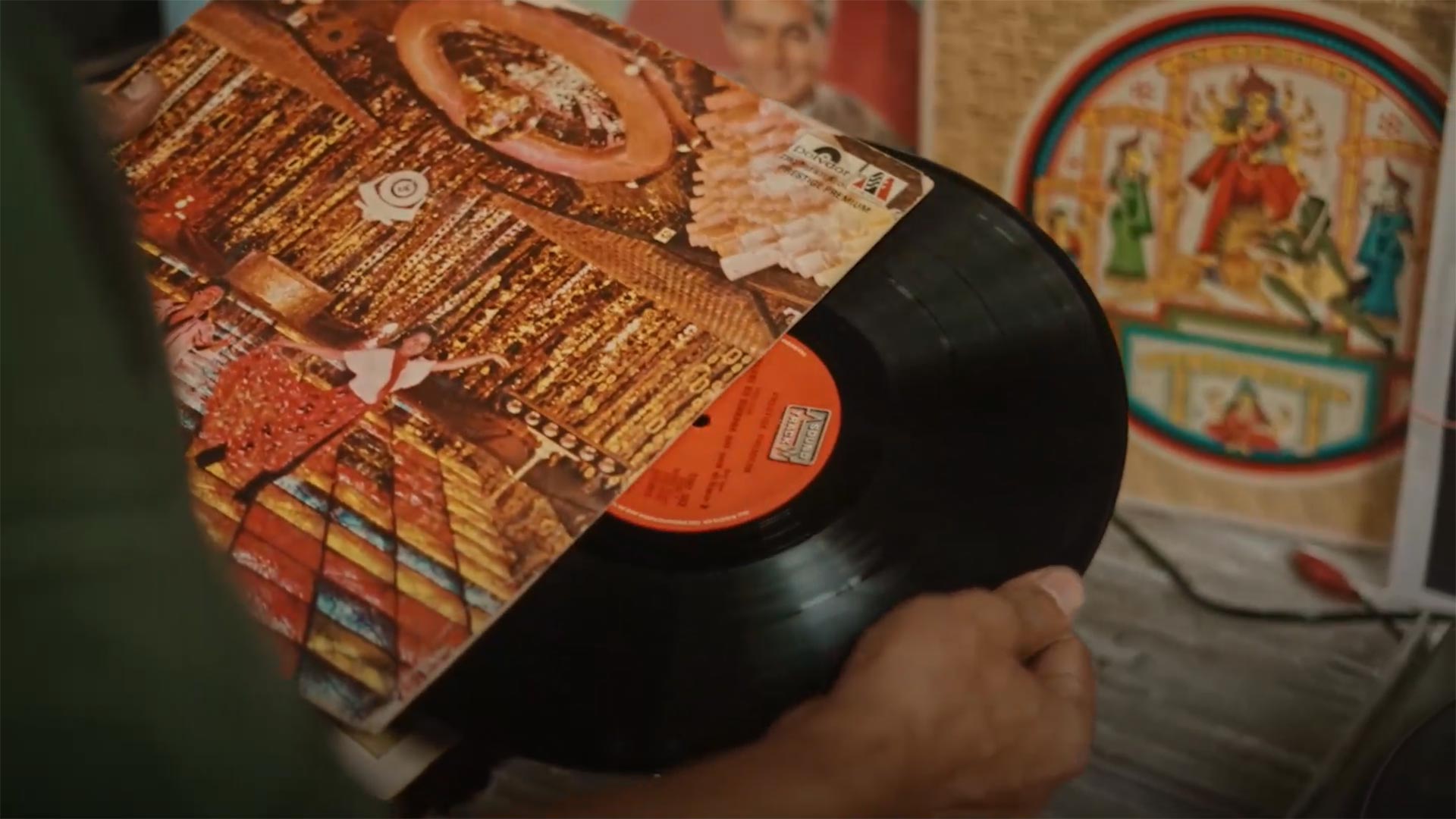 An image of a vinyl records store in Kolkata