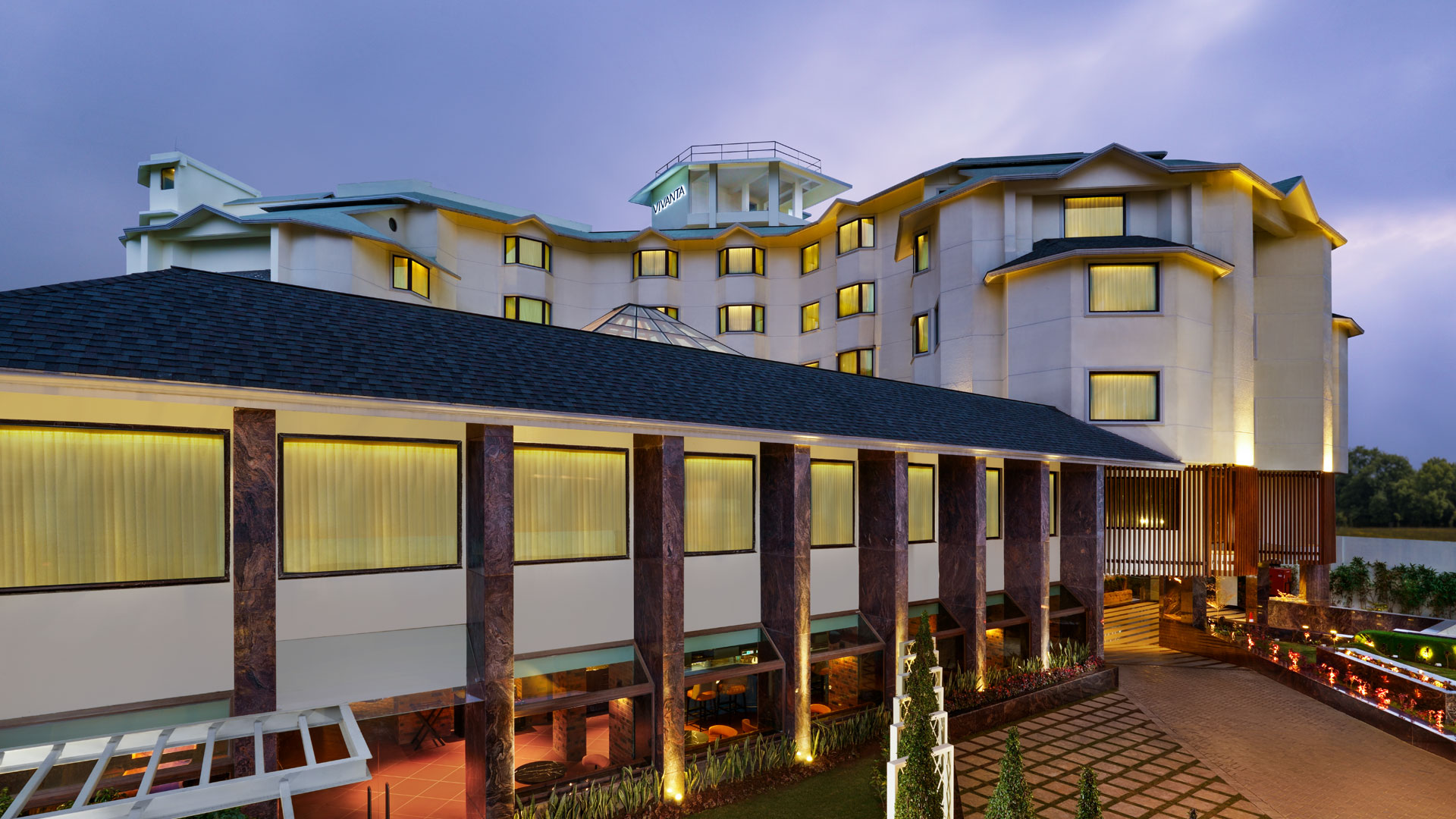 Front facade of Vivanta Meghalaya, Shillong