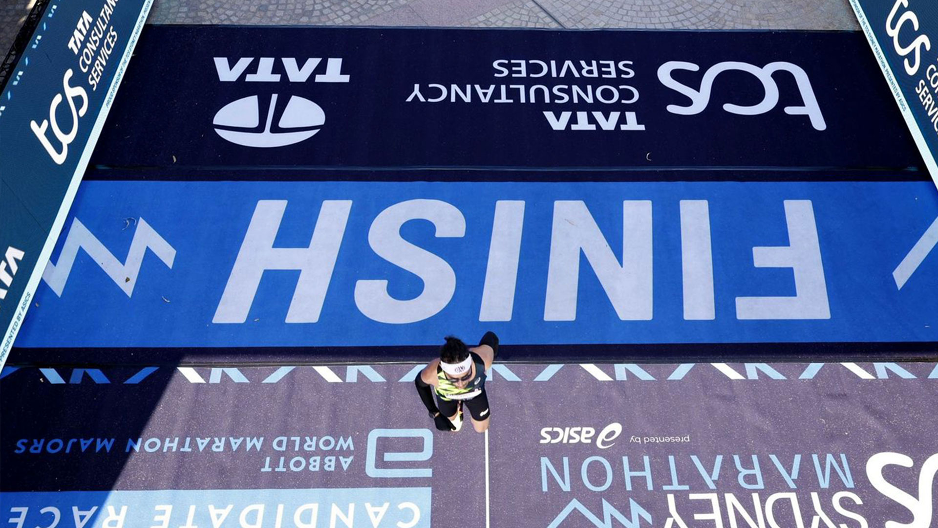 A top view of the finish line