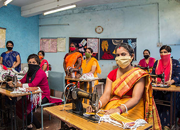 Stitching masks during the lockdown