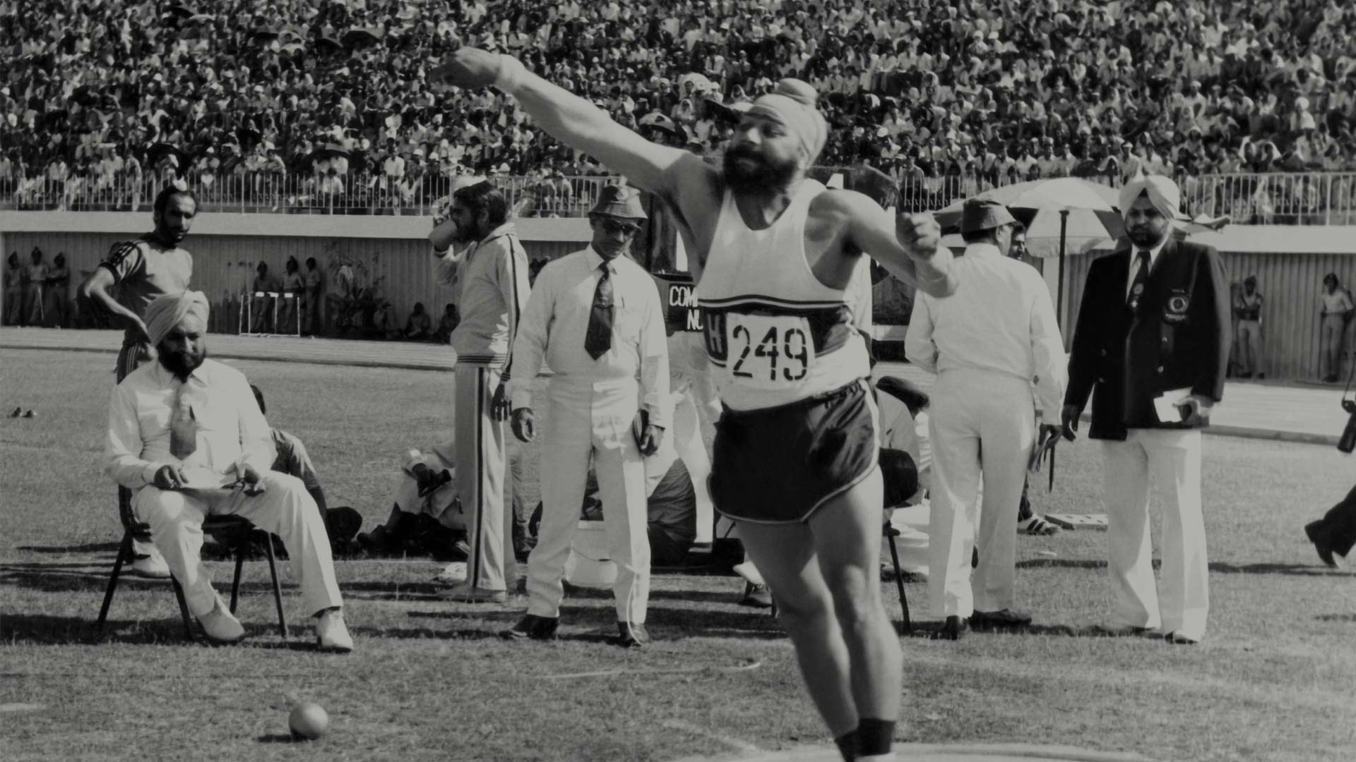 Bahadur Singh at a shot put event