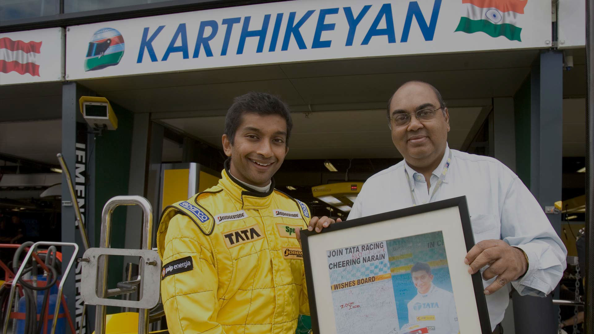 Narain Karthikeyan at the race track